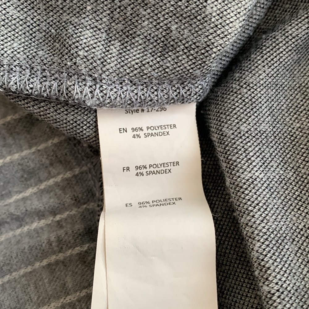 Gray Pinstripe Cropped 7/8 Pants | Relaxed Fit Elastic Waist Minimalist Trousers - Picture 10 of 10